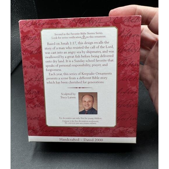 2000 Hallmark Favorite Bible Stories Jonah and the Great Fish Ornament New -28D - Picture 4 of 6